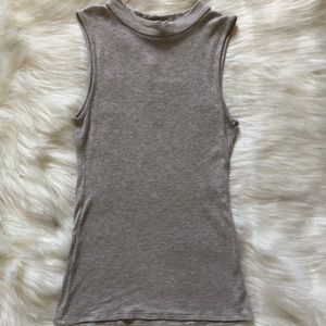 Oatmeal Mockneck Ribbed Tank